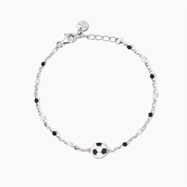Bracciale per bambini in argento con pallone da calcio