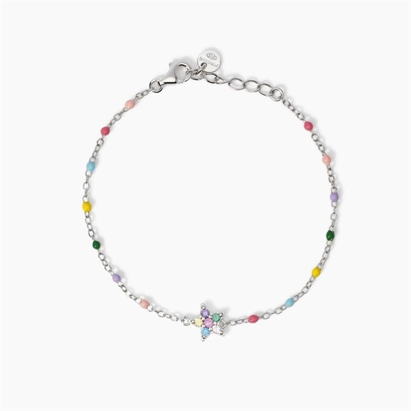 Bracciale da bambina in argento con stella e zirconi