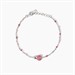 Bracciale da bambina in argento con coccinella smaltata rosa