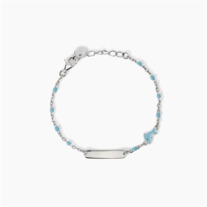 Bracciale per bambini con targhetta incidibile e delfino