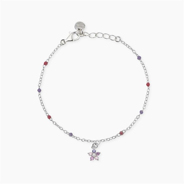 Bracciale multicolor bambina con fiore