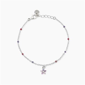 Bracciale multicolor bambina con fiore