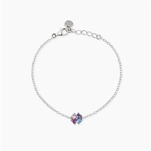 Bracciale bambina con quadrifoglio multicolor