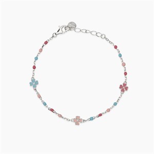 Bracciale baby multicolor con quadrifogli