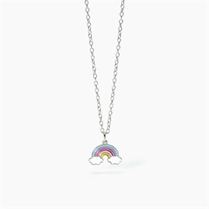 Girocollo per bambina in argento con arcobaleno smaltato