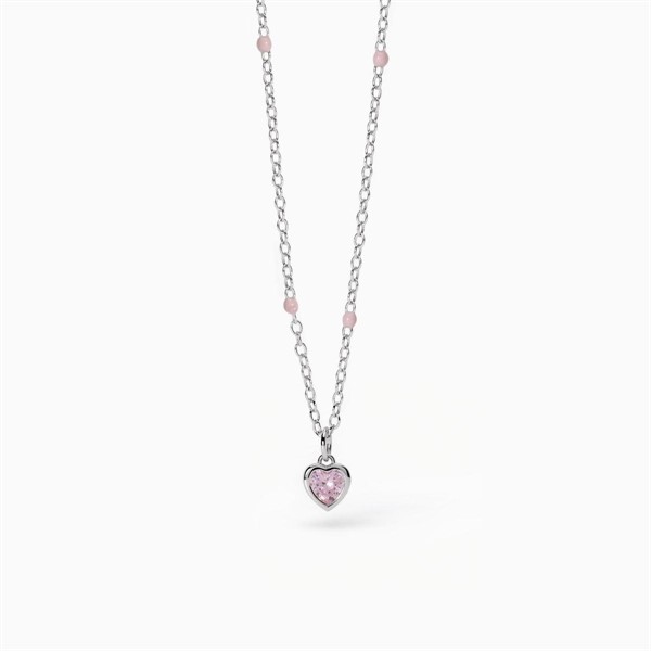 Girocollo da bambina in argento con cuore e zircone