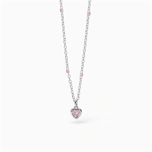 Girocollo da bambina in argento con cuore e zircone