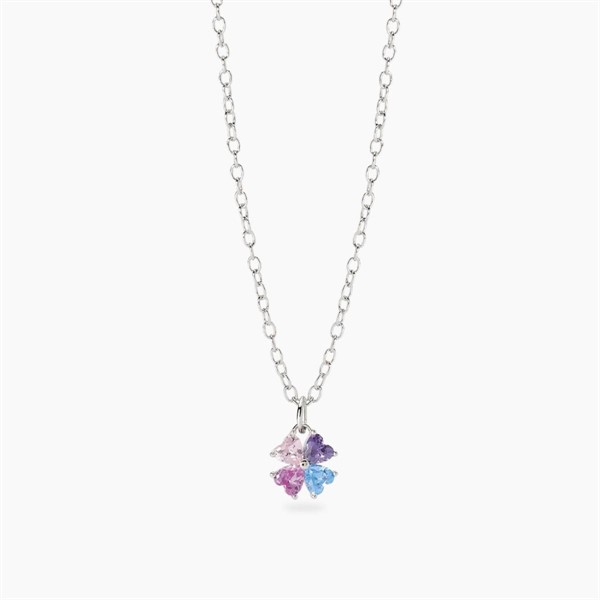 Collana bambina multicolor con quadrifoglio