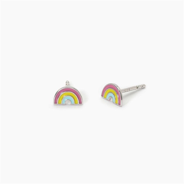 Orecchini per bambina in argento con arcobaleno