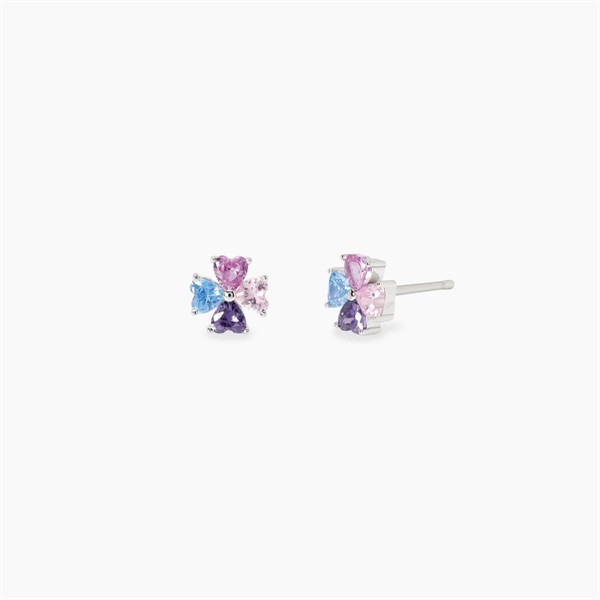 Orecchini bambina con quadrifoglio multicolor