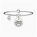 Bracciale bangle con ciondolo quadrifoglio