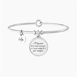 Bracciale rigido per la nonna con ciondolo rotondo  Nonna