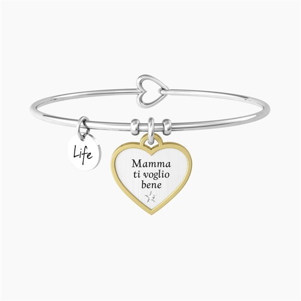 Bracciale rigido con cuore mamma ti voglio bene