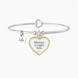 Bracciale rigido con cuore mamma ti voglio bene