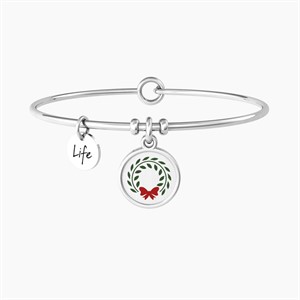 Bracciale rigido per laurea con ciondolo corona d’alloro