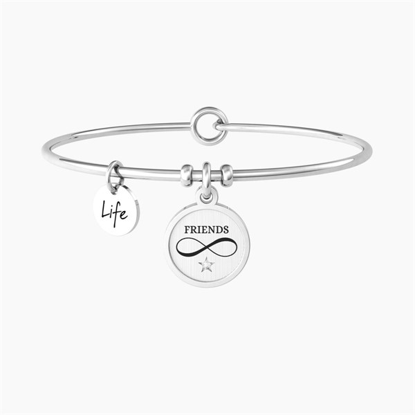 Bracciale rigido amicizia con ciondolo infinito