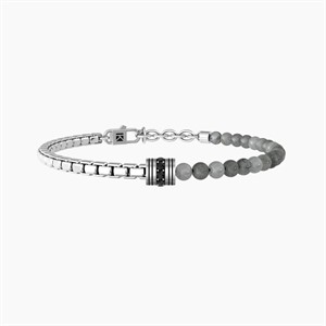 Bracciale uomo con catena e agata grigia