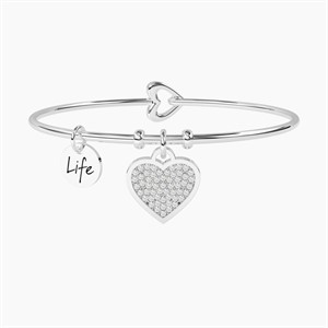 Bracciale rigido con ciondolo cuore ogni giorno di più