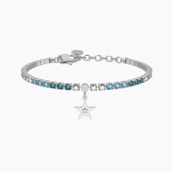 Bracciale tennis azzurro con ciondolo stella