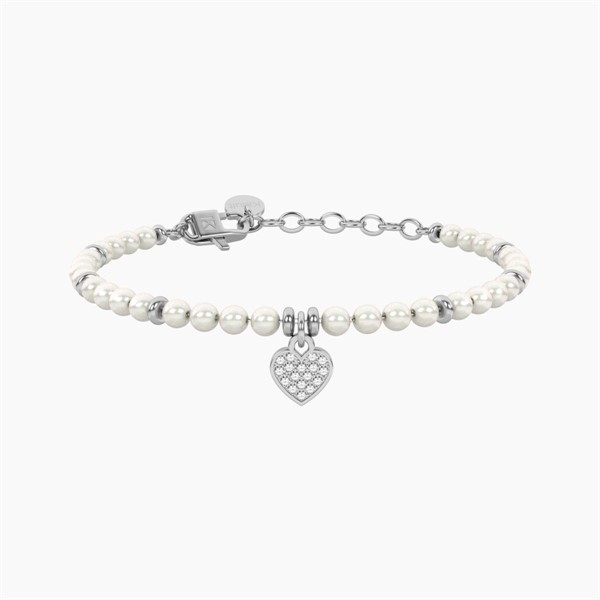 Bracciale perle con ciondolo cuore