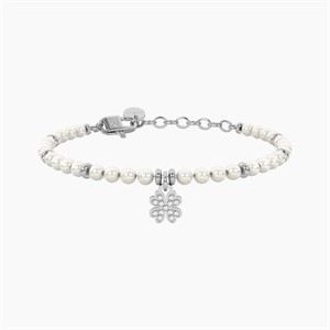 Bracciale con perle e quadrifoglio