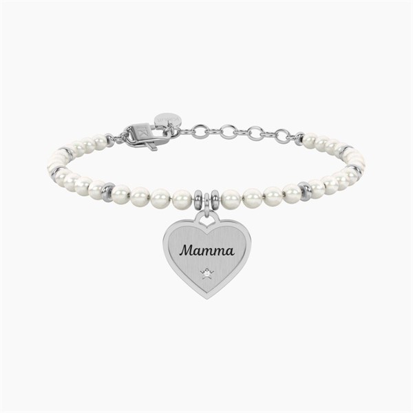 Bracciale per la mamma con perle e ciondolo cuore