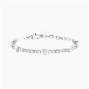 Bracciale tennis in cristalli e cuori