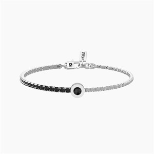 Bracciale tennis uomo in acciaio e zirconi