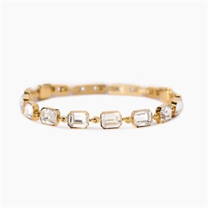 Bracciale dorato con cristalli bianchi