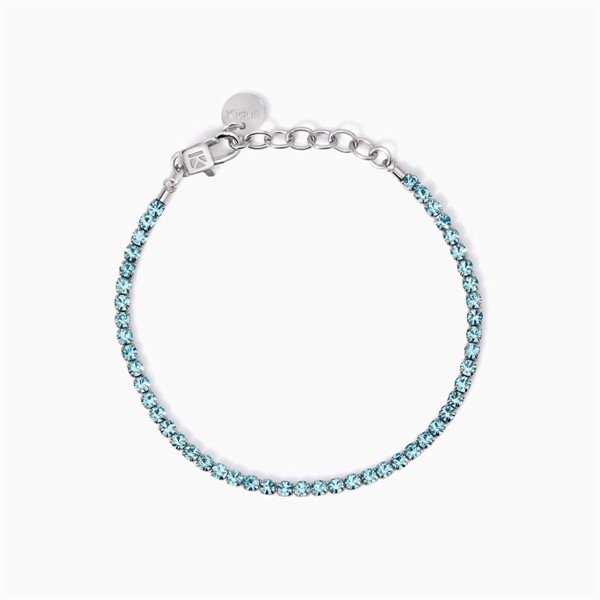Bracciale tennis con cristalli azzurri