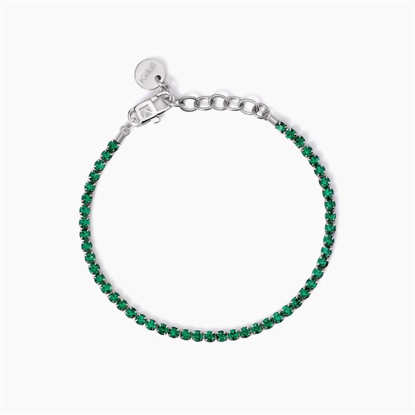 Bracciale tennis con cristalli verdi