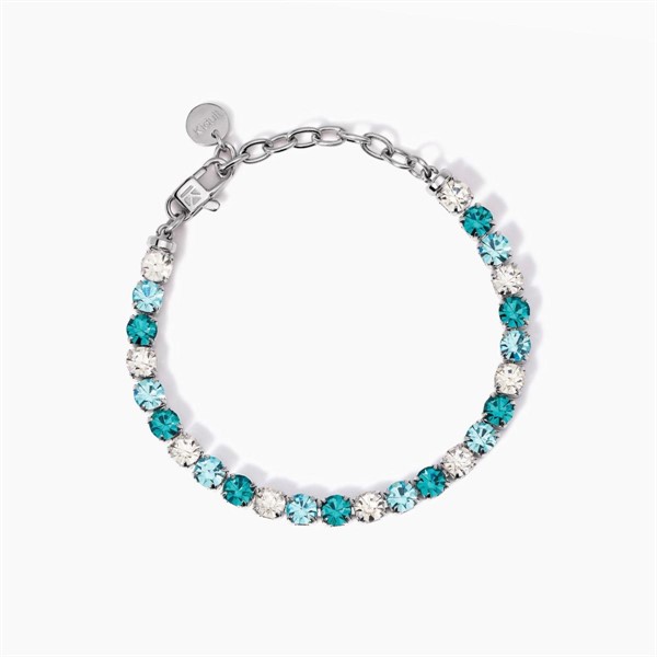 Bracciale tennis con cristalli bianchi e blu