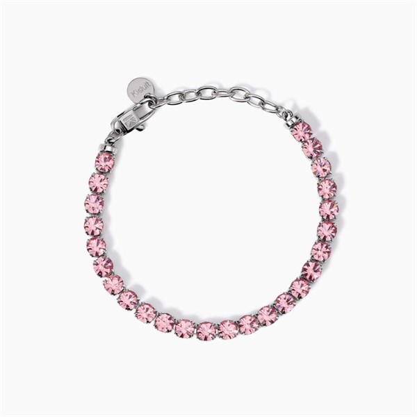 Bracciale tennis con cristalli rosa