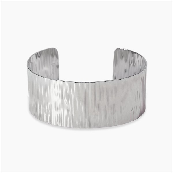 Bracciale bangle in acciaio martellato