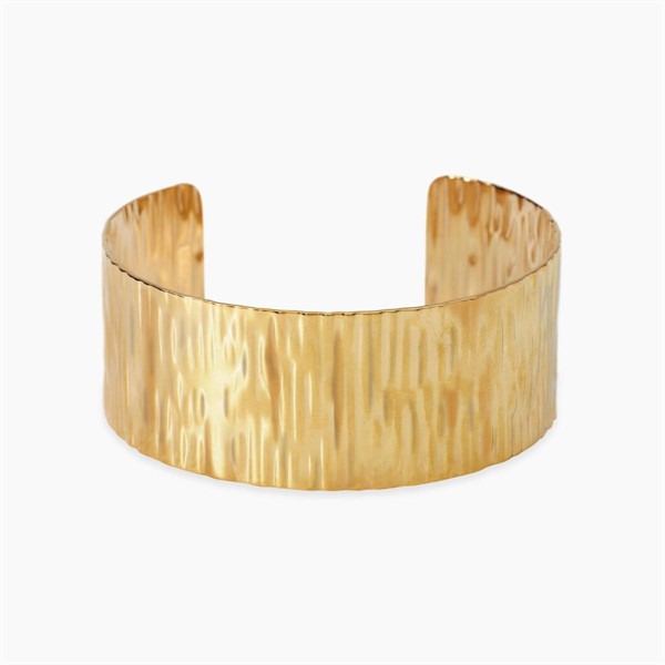 Bracciale bangle dorata effetto martellato