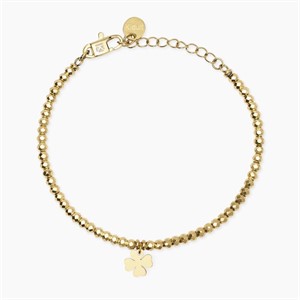 Bracciale dorato con ciondolo quadrifoglio