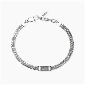 Bracciale in acciaio con catene venete e simbolo infinito
