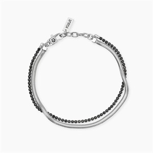 Bracciale con catena snake e tennis di cristalli