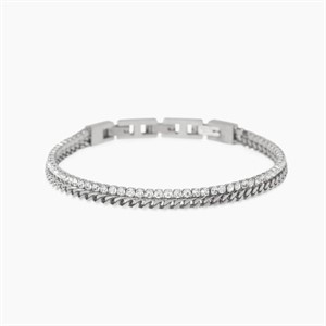 Bracciale con catena franco e catena in cristalli
