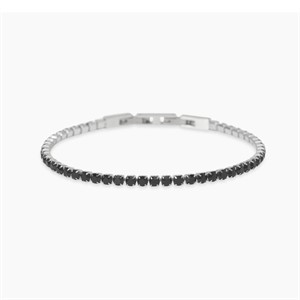 Bracciale tennis con cristalli neri