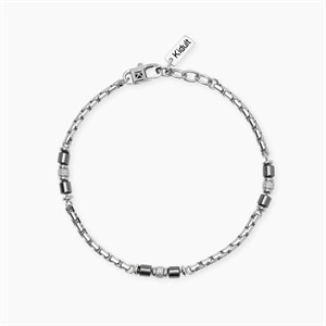 Bracciale in acciaio e ematite