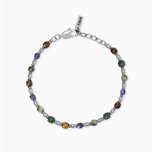Bracciale in acciaio con pietre multicolor