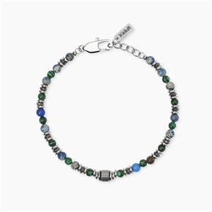 Bracciale in acciaio con pietre multicolor