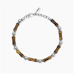 Bracciale in acciaio e occhio di tigre
