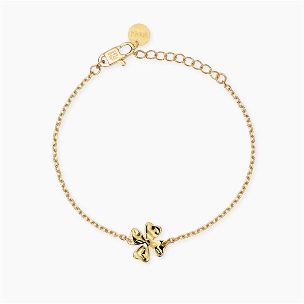 Bracciale dorato con quadrifoglio