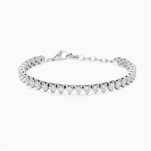Bracciale tennis cuore con zirconi bianchi
