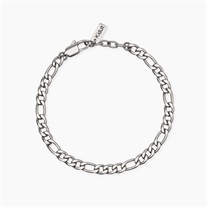 Bracciale uomo in acciaio con catena figaro