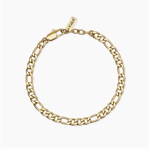 Bracciale uomo in acciaio dorato con catena figaro