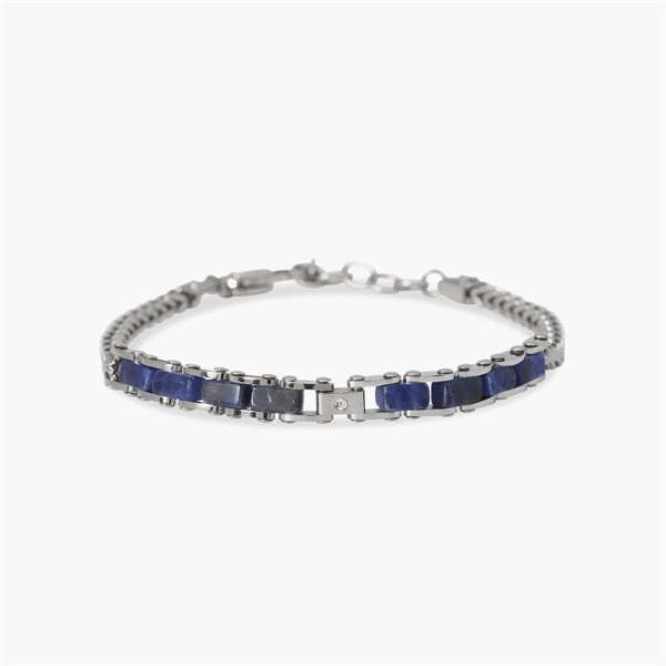 Bracciale con catena franco con sodalite blu