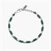 Bracciale con elementi bambù in acciaio e malachite